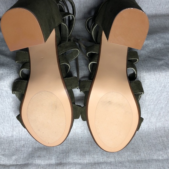 Steve Madden Cage Lace Up Heels -green - Picture 3 of 5